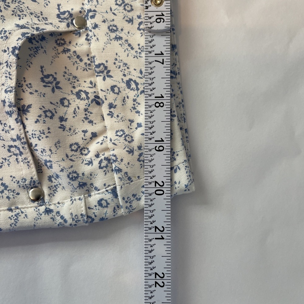 NWT Womens MARIO SERRANI Comfort Stretch Cuff White Blue‎ Floral Capri Size XXL - Picture 6 of 8